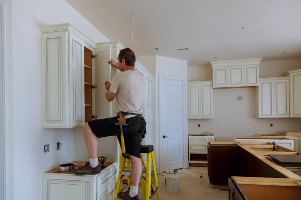 Kitchen island installation in Abingdon by JMT Kitchen Cabinet